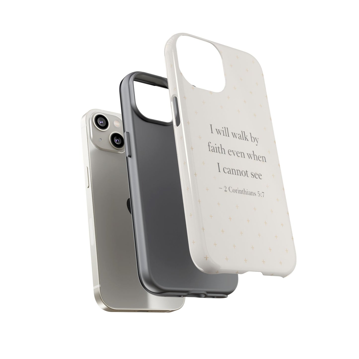 Walk by Faith Phone Case 2 Corinthians 5:7 Christian Bible Cover