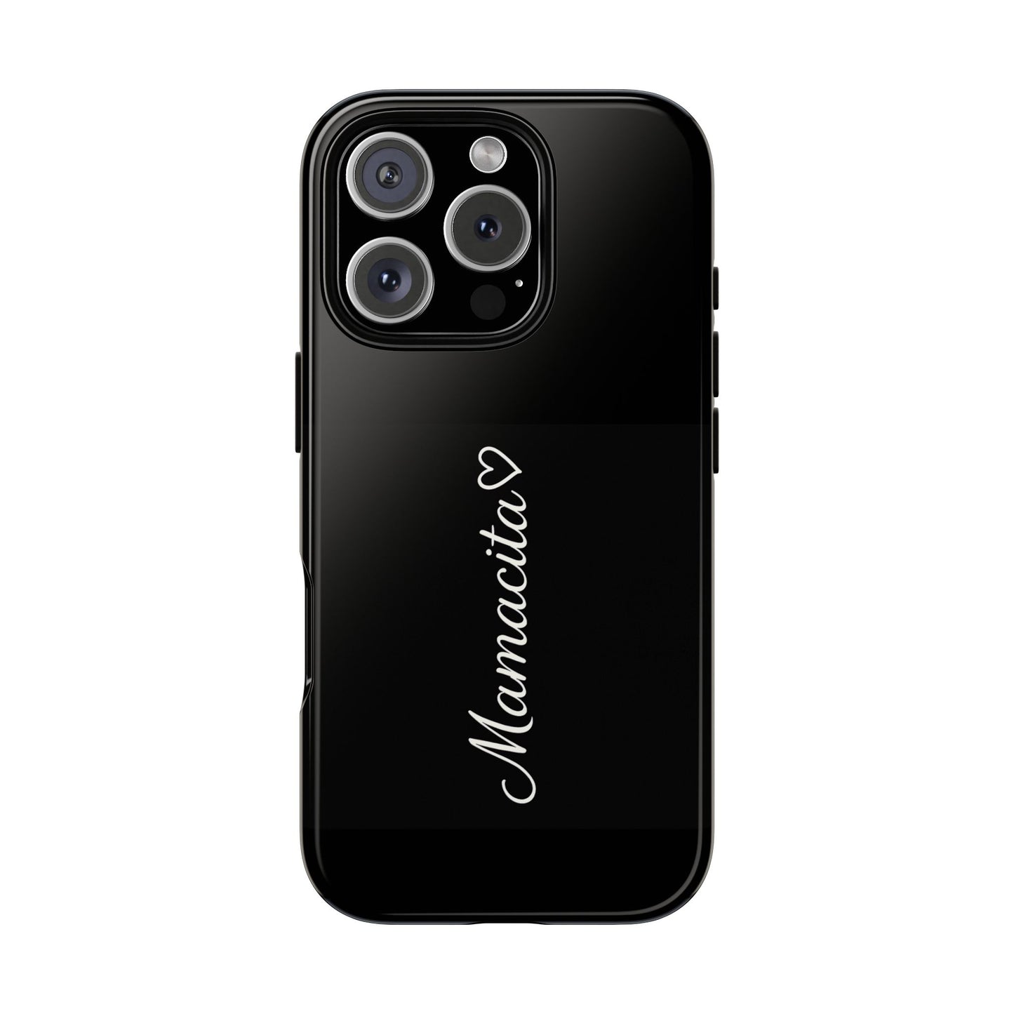 Mamacita Script Phone Case | Minimal Black Tough Case | Sleek Aesthetic Cover
