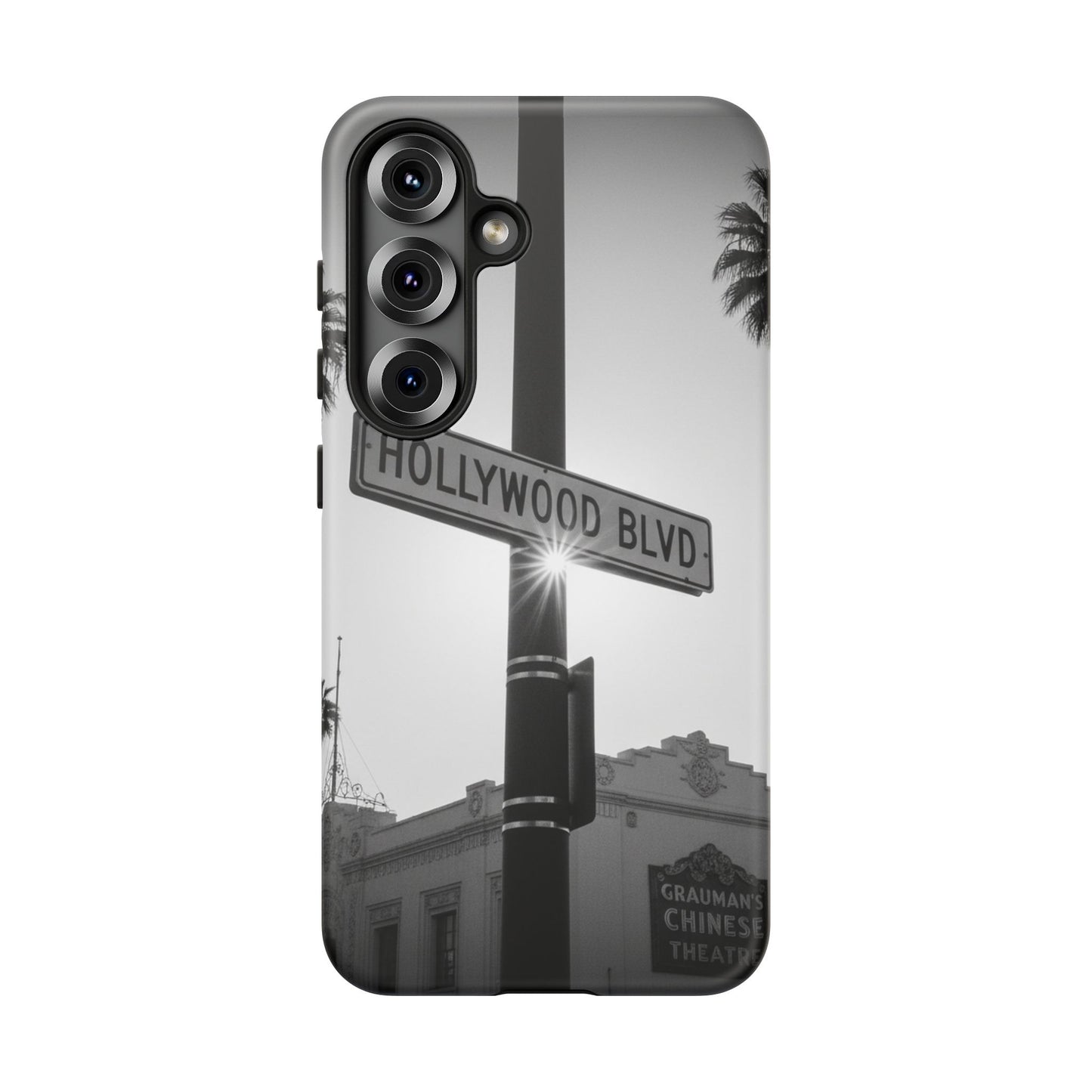 Hollywood Blvd Phone Case | Vintage Los Angeles Street Sign | Black & White LA Aesthetic