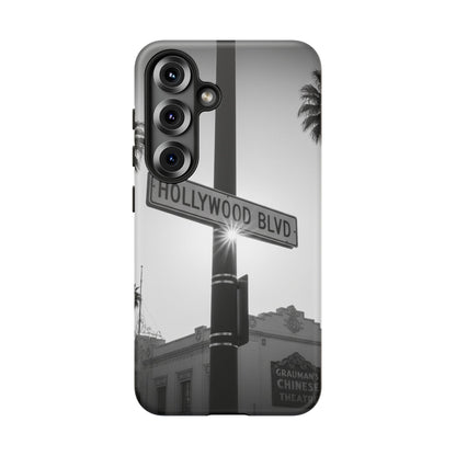 Hollywood Blvd Phone Case | Vintage Los Angeles Street Sign | Black & White LA Aesthetic