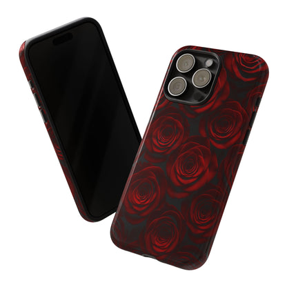 Dark Red Rose Phone Case – Gothic Floral Tough Case (iPhone, Samsung, Pixel)