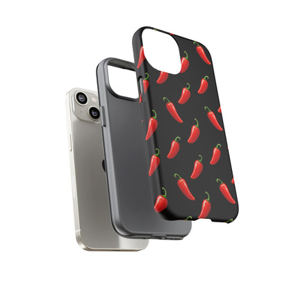 Spicy Chili Pepper Phone Case – Black Cute Hot Pepper Tough Cover for Iphone, Samsung Galaxy and Pixel