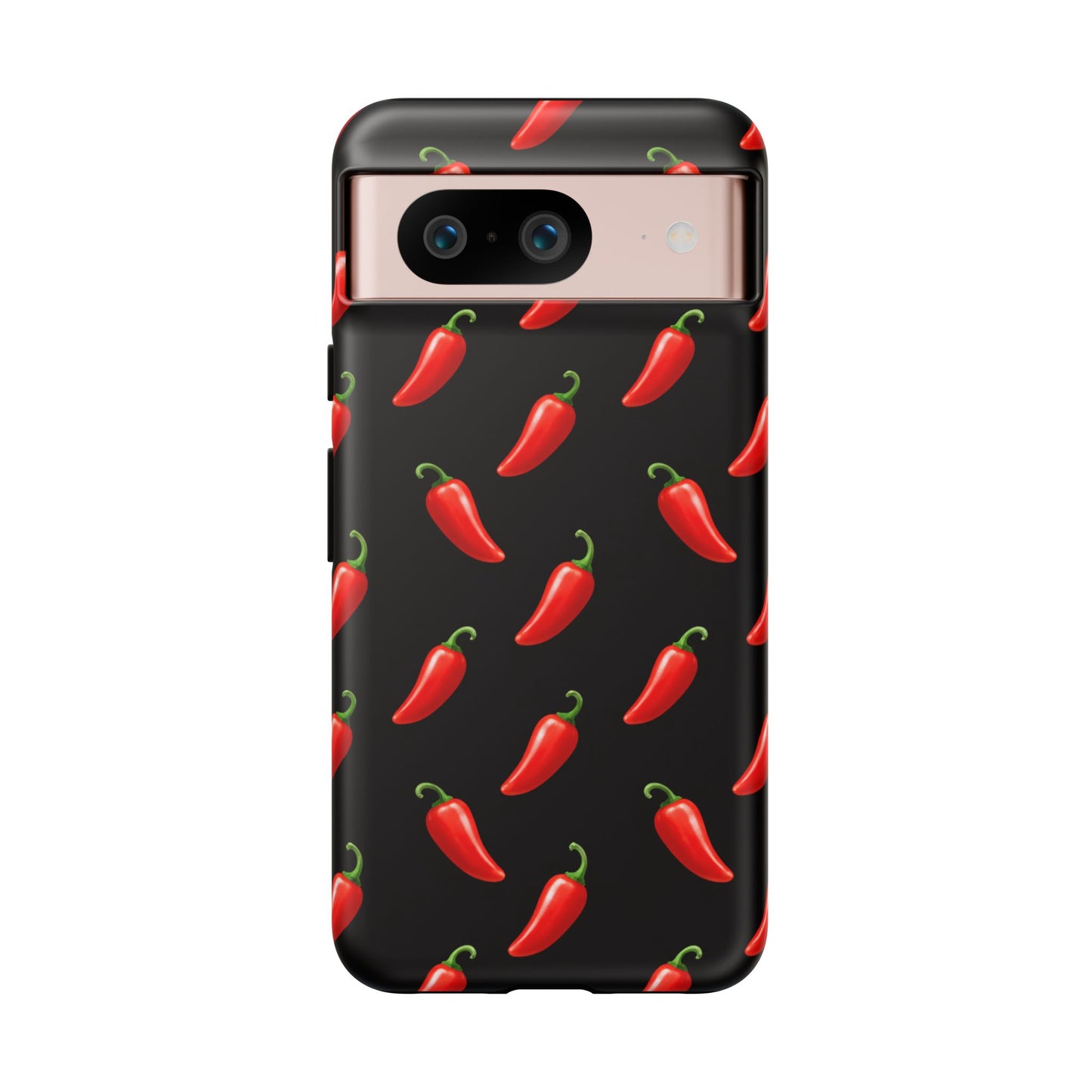 Spicy Chili Pepper Phone Case – Black Cute Hot Pepper Tough Cover for Iphone, Samsung Galaxy and Pixel