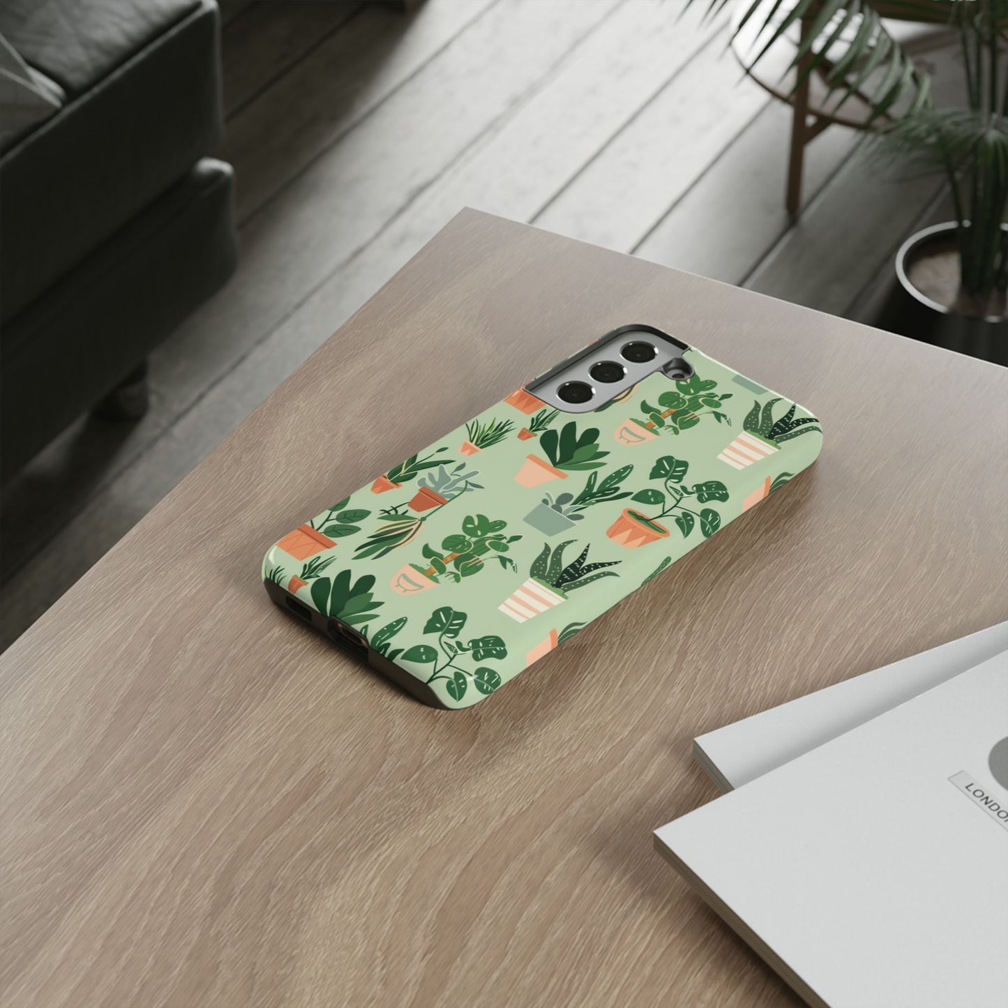 Plant Lover Phone Case | Cute Potted Plants Pattern | Botanical Aesthetic Tough Case