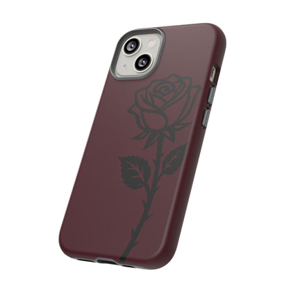 Black Rose Burgundy iPhone Case | Dark Aesthetic Shockproof Protective Cover
