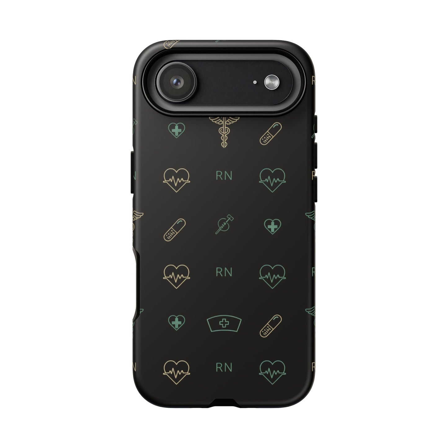 RN Nurse Phone Case – Minimal Medical Icon Pattern Healthcare Worker Tough Case