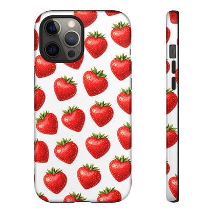 Cute Strawberry Phone Case – Aesthetic Fruit Pattern Protective Cover for Iphone, Samsung Galaxy and Pixel