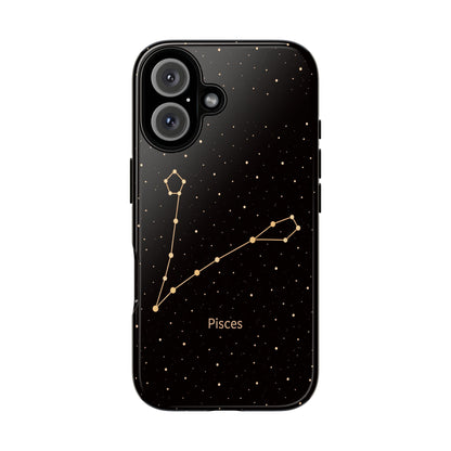 Pisces Zodiac Constellation Phone Case – Luxe Gold Celestial Cover