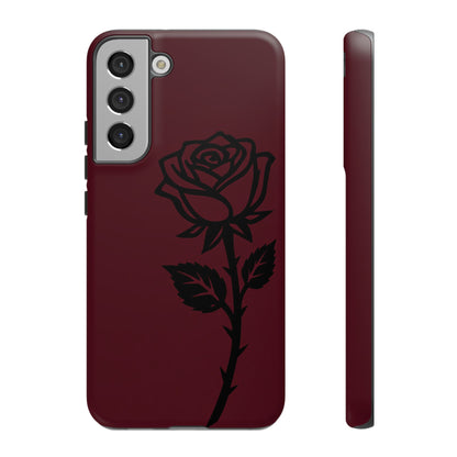 Black Rose Burgundy iPhone Case | Dark Aesthetic Shockproof Protective Cover