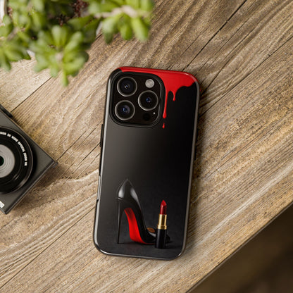 Dark Feminine Red Drip Phone Case – Gothic Glam Tough Cover