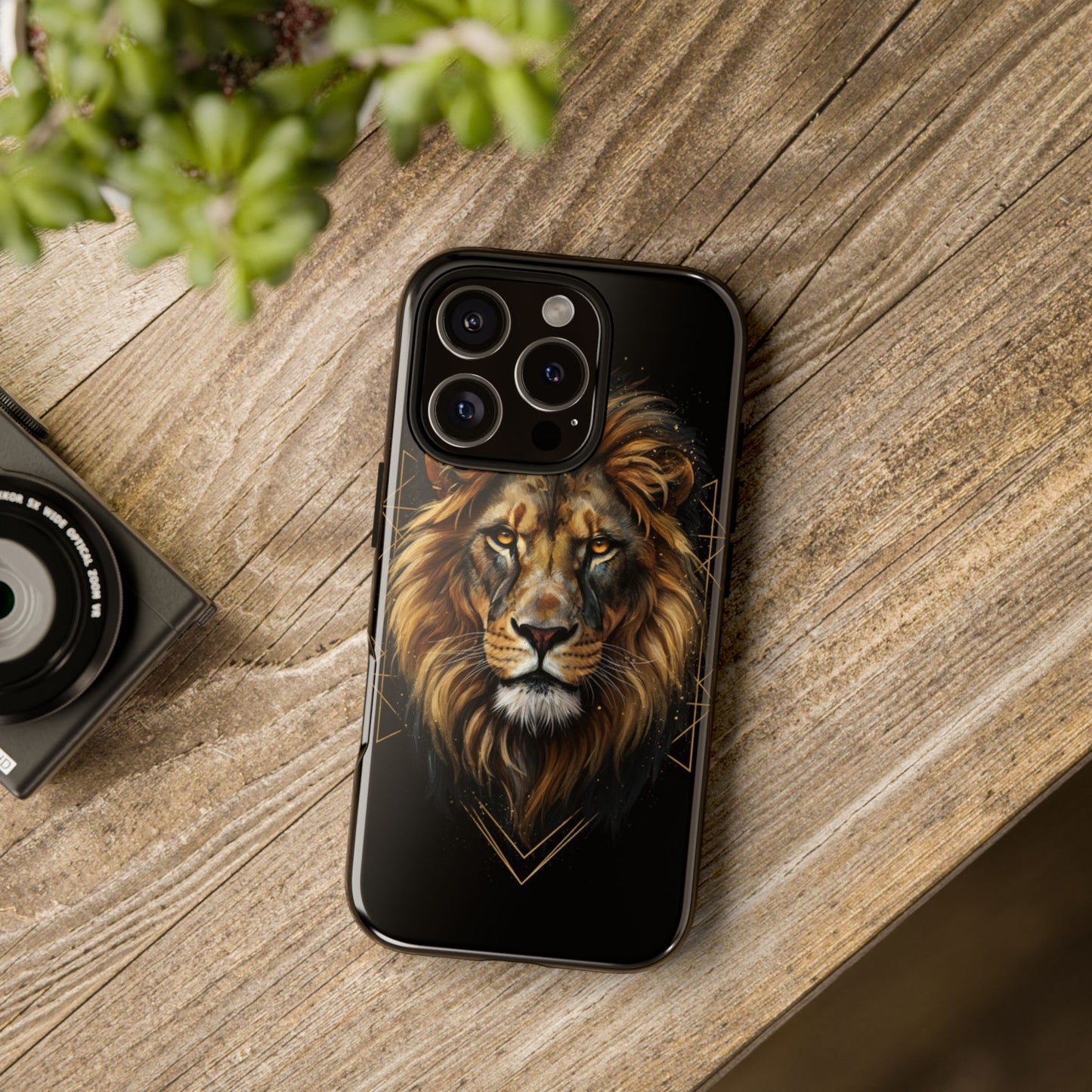 Majestic Lion Phone Case – Black Gold Luxury Lion Art Tough Protective Case