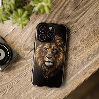 Majestic Lion Phone Case – Black Gold Luxury Lion Art Tough Protective Case