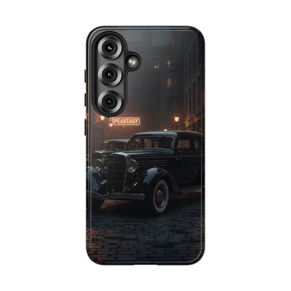 Vintage Classic Car Phone Case | Retro Noir Aesthetic | 1930s Street Scene Tough Case for iPhone & Samsung
