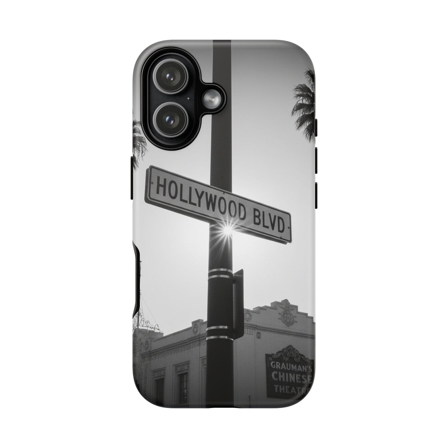 Hollywood Blvd Phone Case | Vintage Los Angeles Street Sign | Black & White LA Aesthetic
