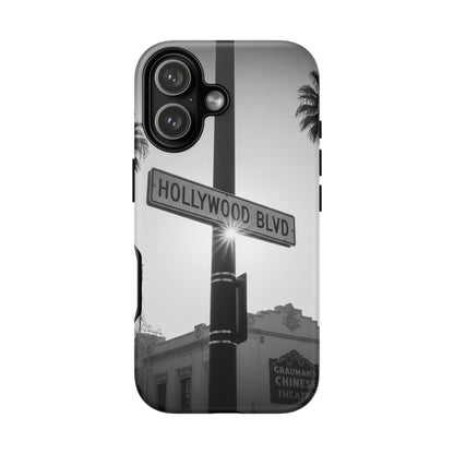 Hollywood Blvd Phone Case | Vintage Los Angeles Street Sign | Black & White LA Aesthetic