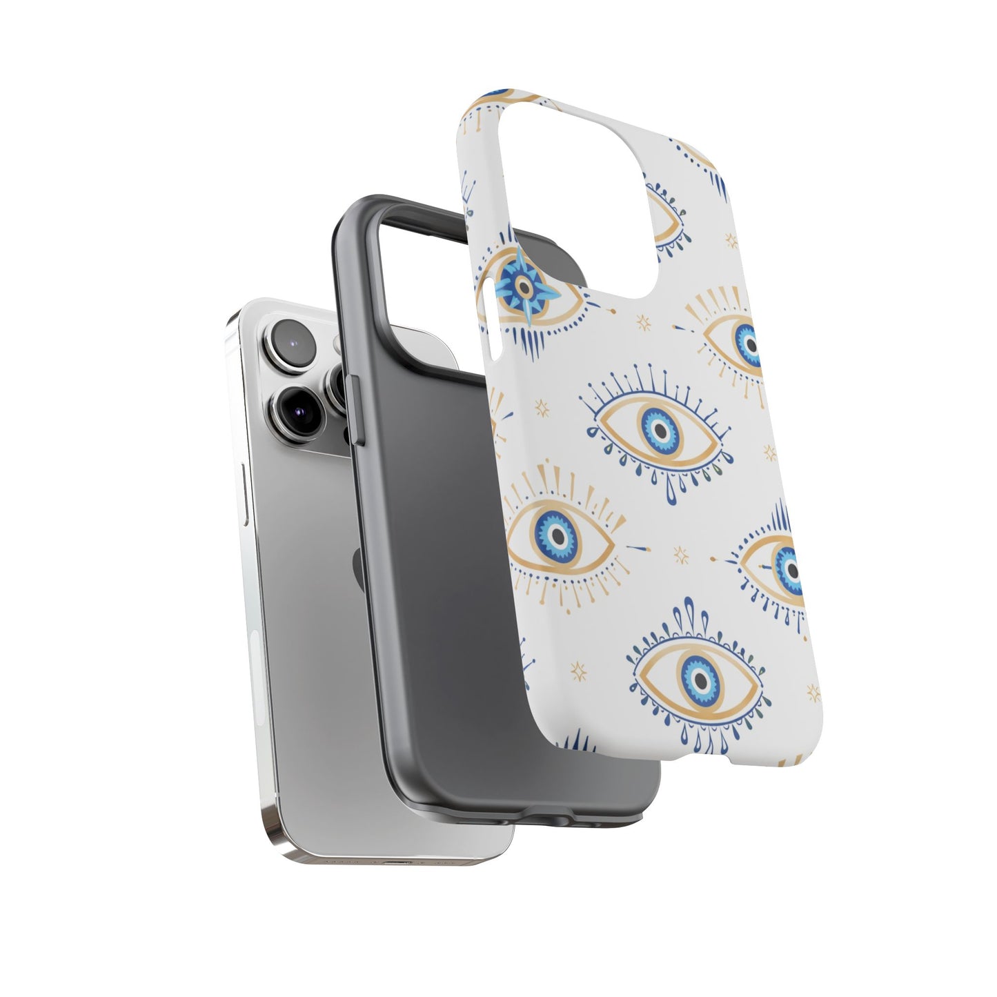 Blue Evil Eye Phone Case – Protective Slim Shockproof Cover for Iphone, Samsung Galaxy and Pixel