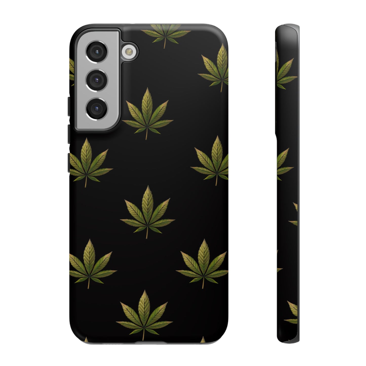 Cannabis Leaf Phone Case Green Weed Leaf Pattern Tough Protective Cover