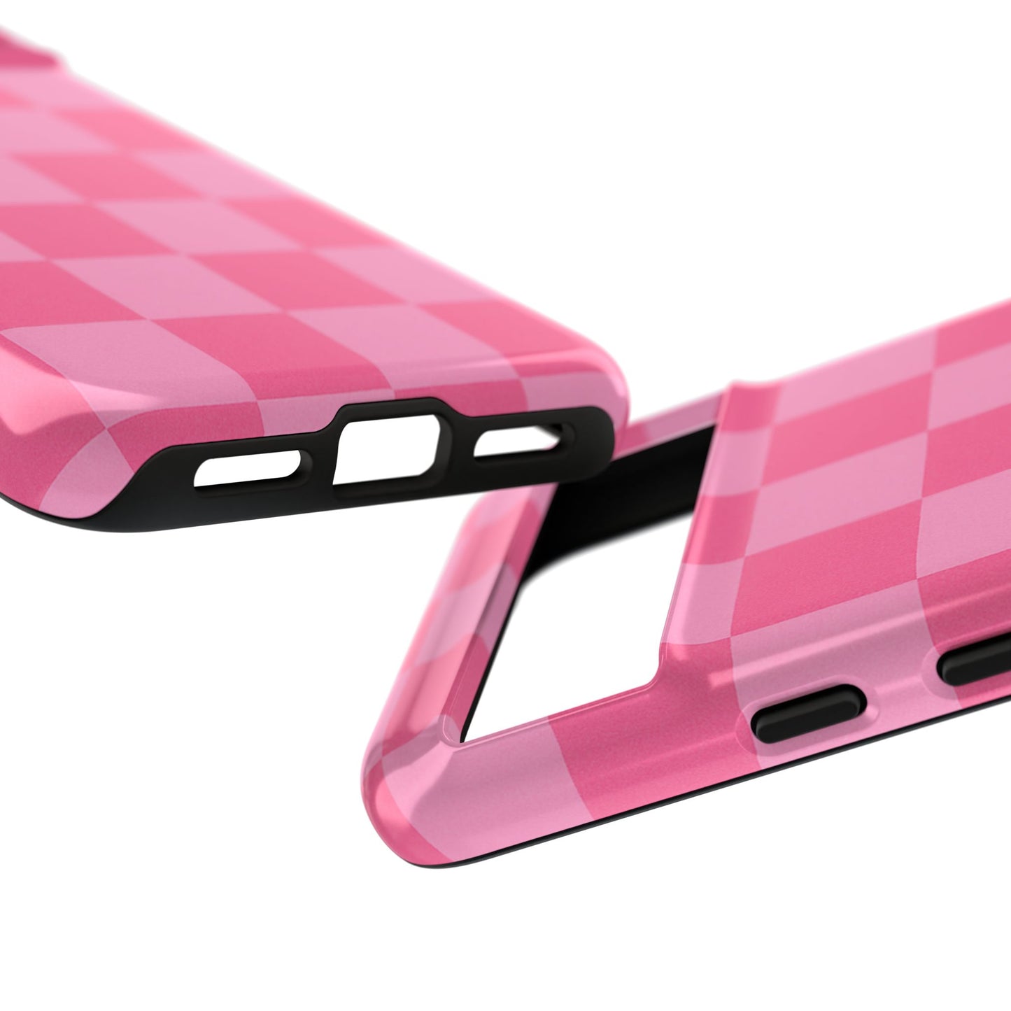 Pink Checkerboard Phone Case – Cute Aesthetic Tough Case for iPhone & Samsung