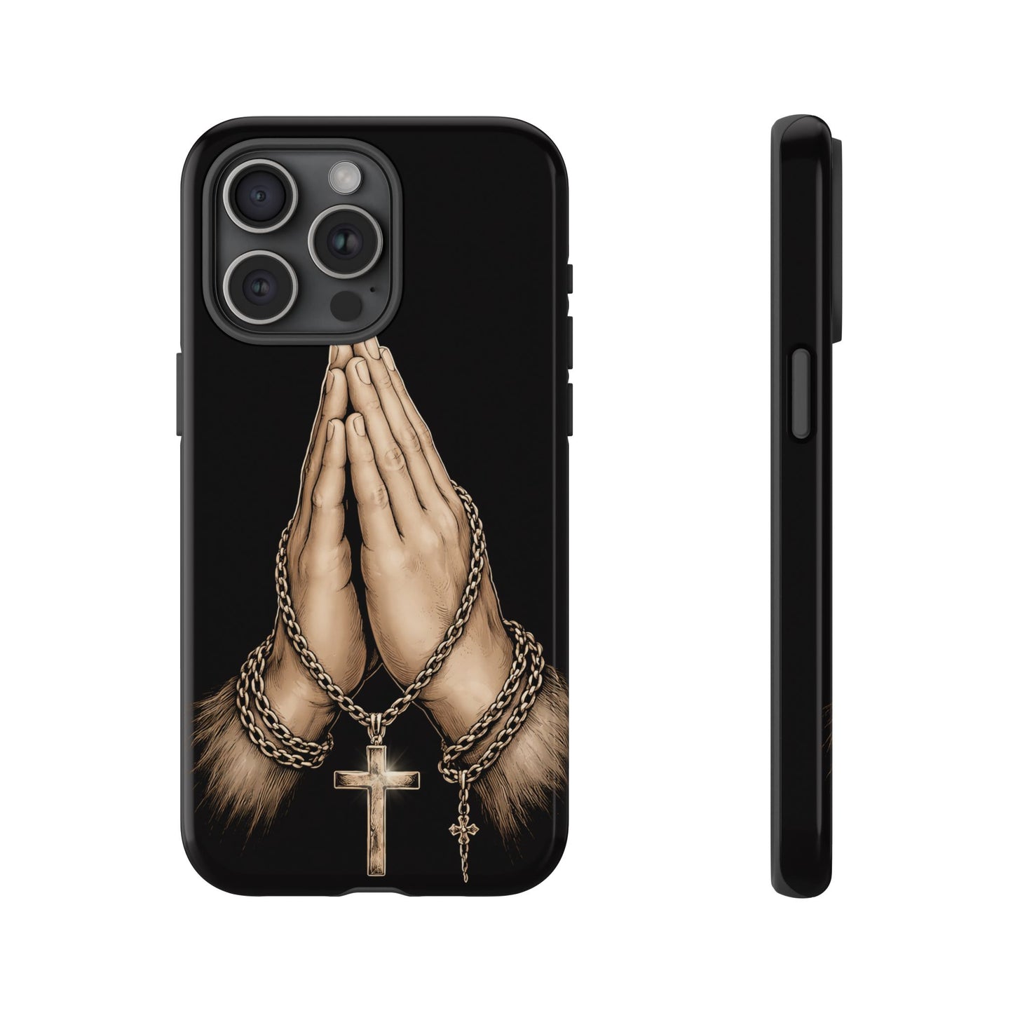 Praying Hands Cross Phone Case – Christian Faith Scripture Cover