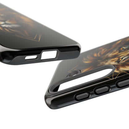 Majestic Lion Phone Case – Black Gold Luxury Lion Art Tough Protective Case