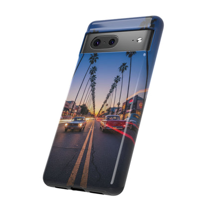 LA Sunset Boulevard Phone Case | Palm Tree Sunset Aesthetic | City Night Tough Case
