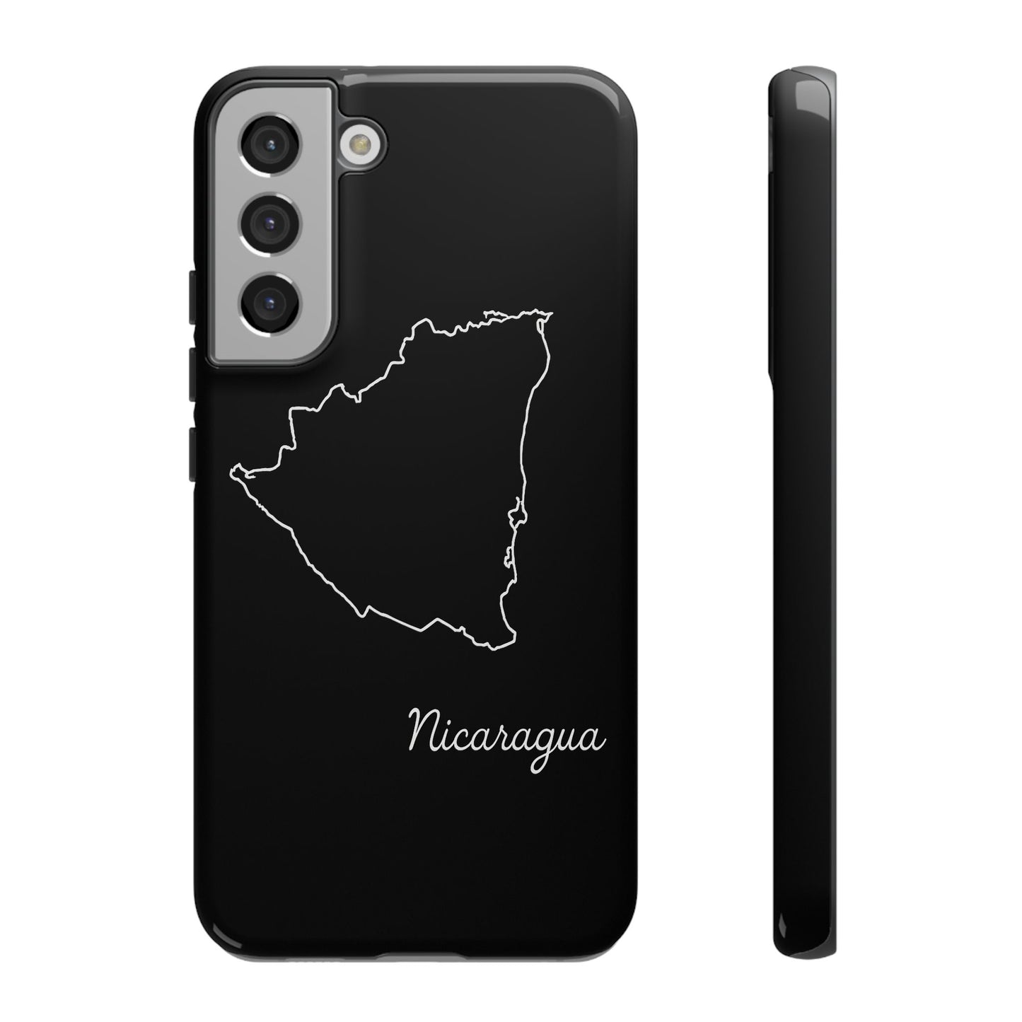 Nicaragua Outline Phone Case – Minimal Country Map Tough Case (iPhone, Samsung, Pixel)