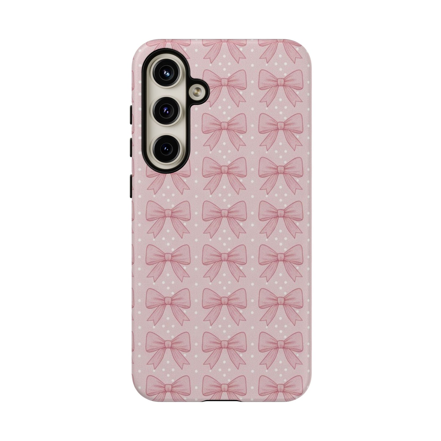 Pink Bow Pattern Phone Case – Soft Coquette Aesthetic Tough Case