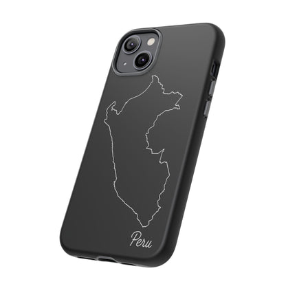Peru Outline Phone Case – Minimal Country Map Tough Case (iPhone, Samsung, Pixel)