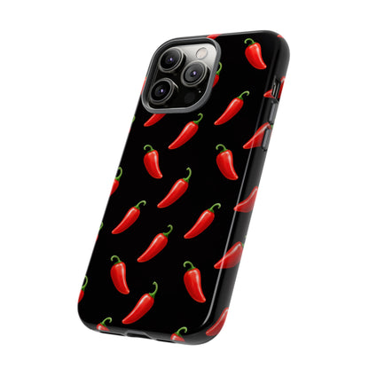 Spicy Chili Pepper Phone Case – Black Cute Hot Pepper Tough Cover for Iphone, Samsung Galaxy and Pixel