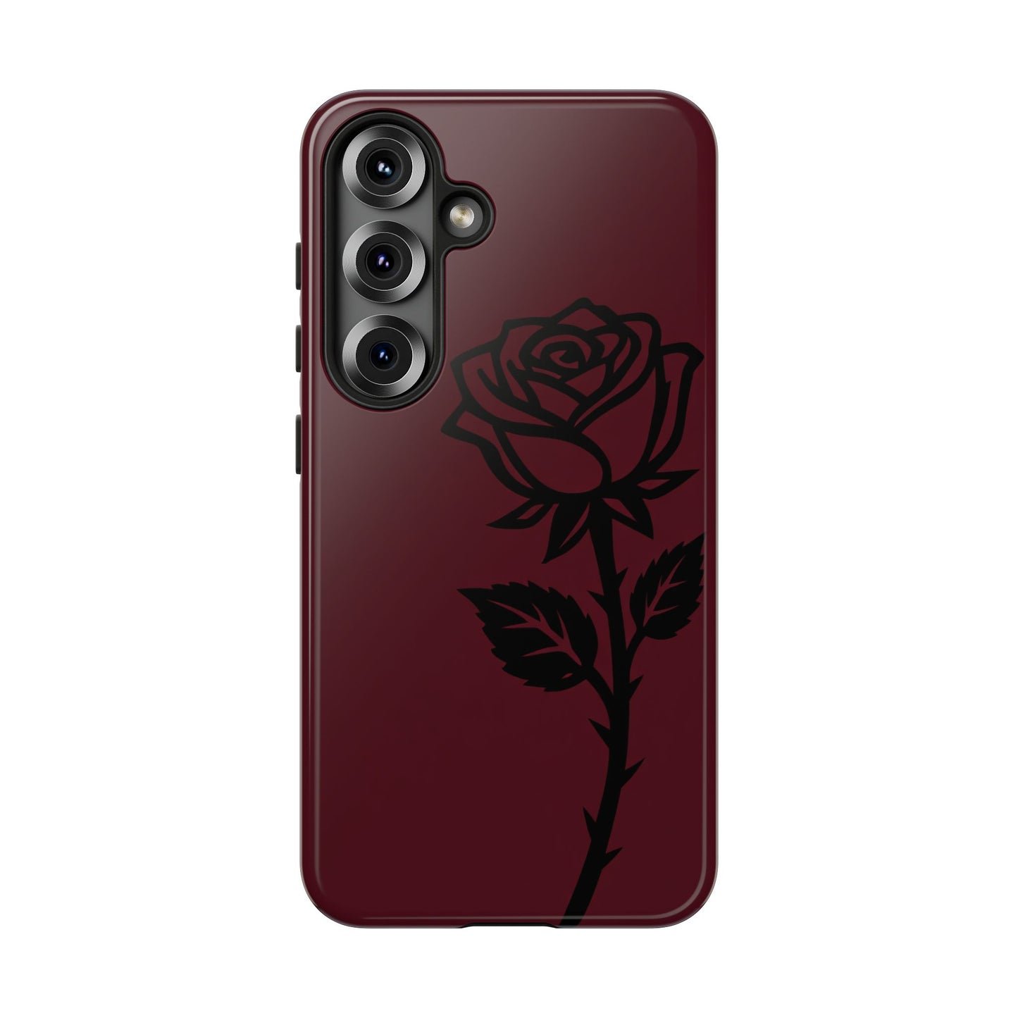 Black Rose Burgundy iPhone Case | Dark Aesthetic Shockproof Protective Cover