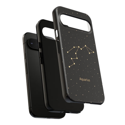 Aquarius Zodiac Constellation Phone Case – Luxe Gold Celestial Cover