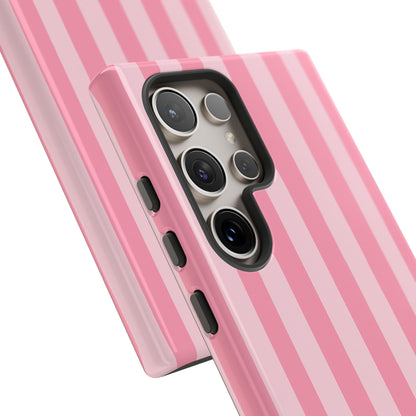 Pink Stripe Phone Case – Pastel Coquette Aesthetic Tough Protective Case