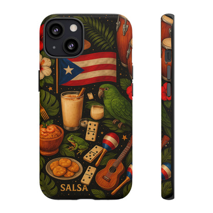 Puerto Rican Culture Phone Case | Boricua Icons Caribbean Aesthetic Tough Protective Case