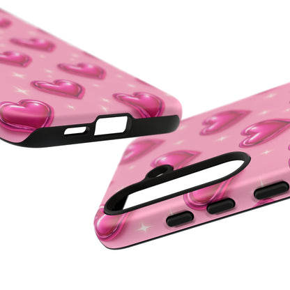 Pink Heart Pattern Phone Case | Tough Protective Case for Iphone, Samsung Galaxy and Pixel