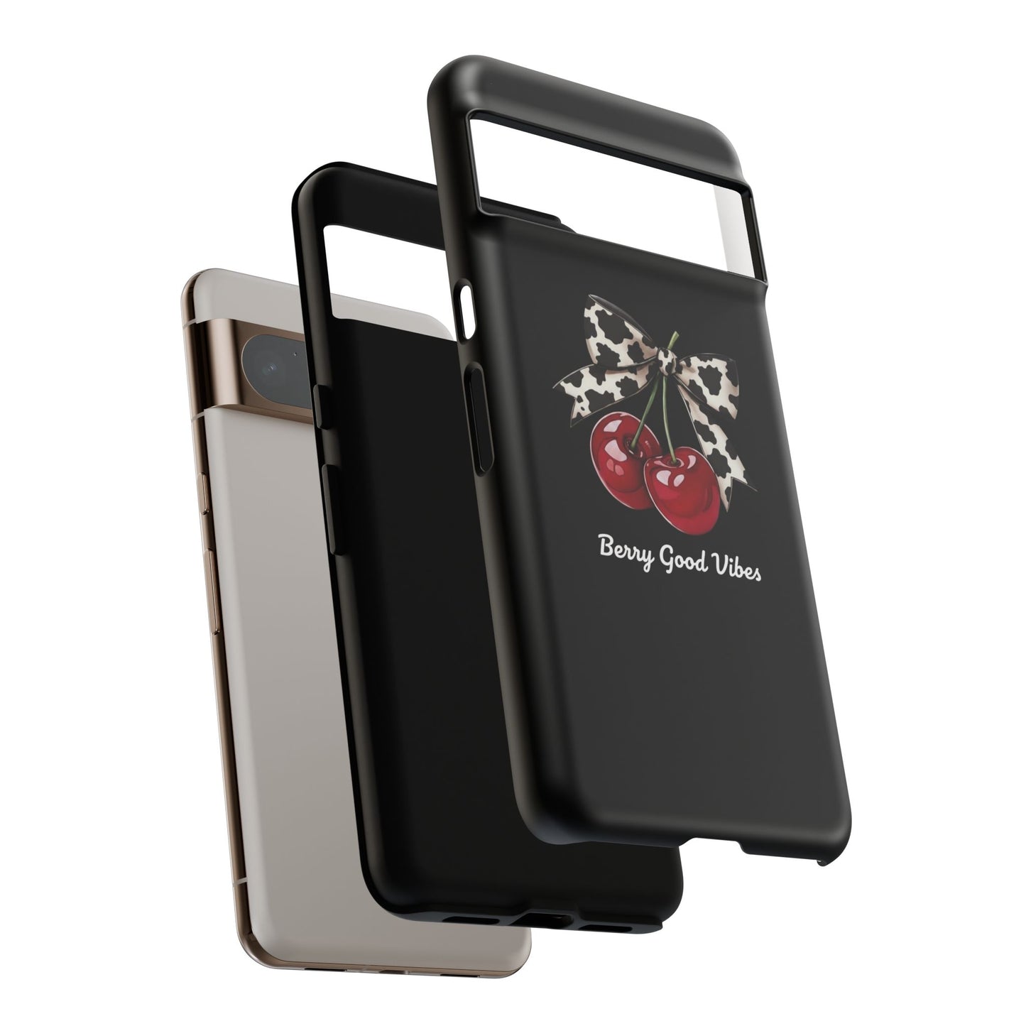 Cherry Cow Print Phone Case | Coquette Bow Aesthetic iPhone & Samsung Tough Case
