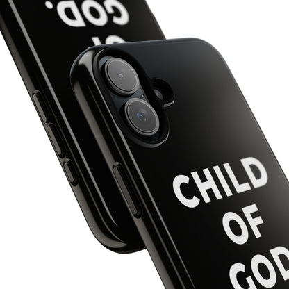 Child of God Phone Case Christian Black Aesthetic Cross Tough Cover
