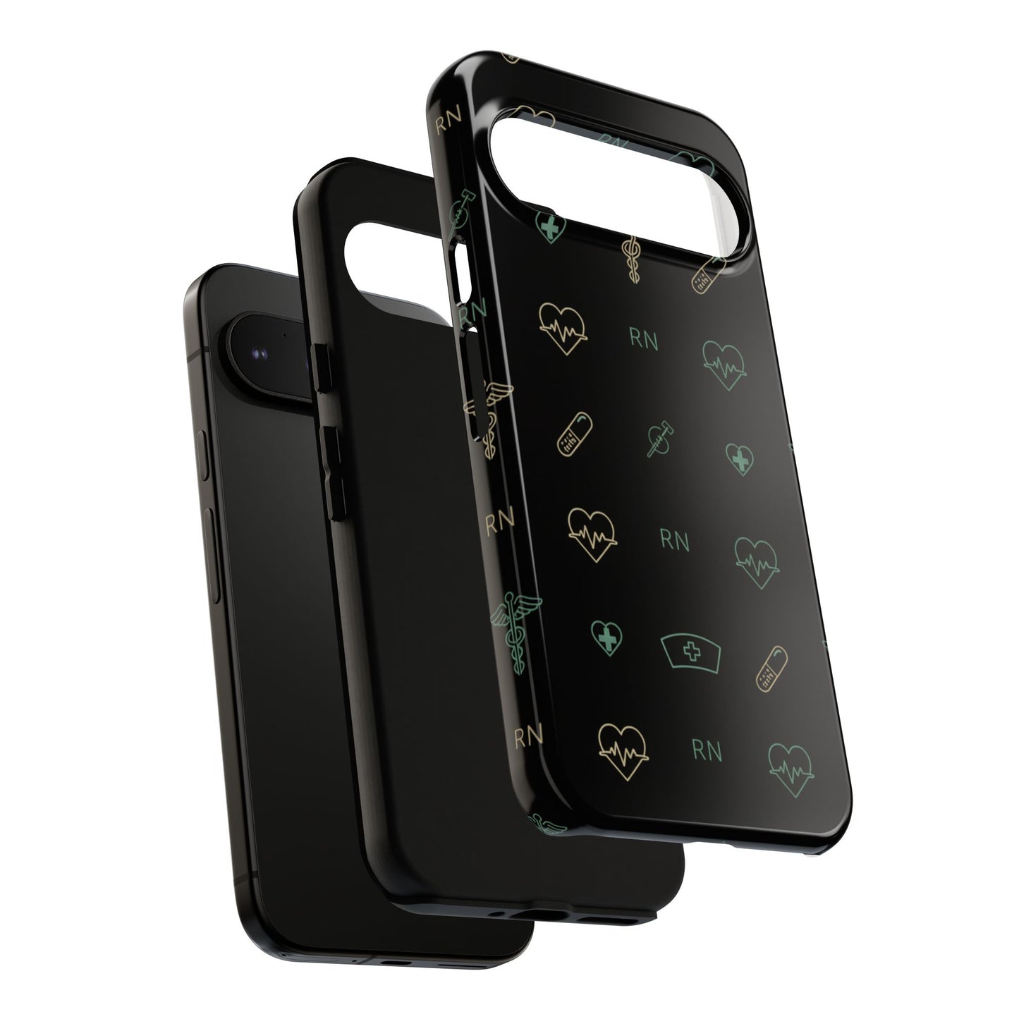 RN Nurse Phone Case – Minimal Medical Icon Pattern Healthcare Worker Tough Case
