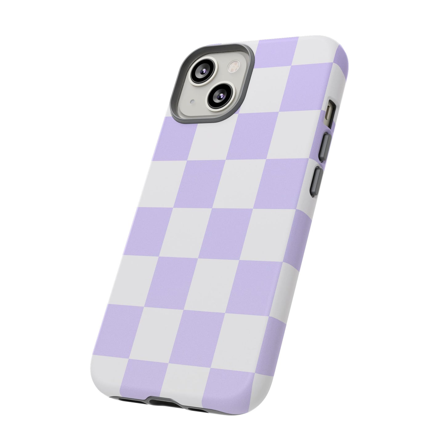 Lavender Checkerboard Phone Case | Pastel Aesthetic Checkered iPhone & Samsung Tough Case