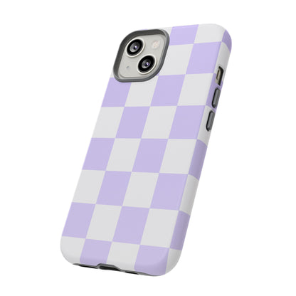Lavender Checkerboard Phone Case | Pastel Aesthetic Checkered iPhone & Samsung Tough Case
