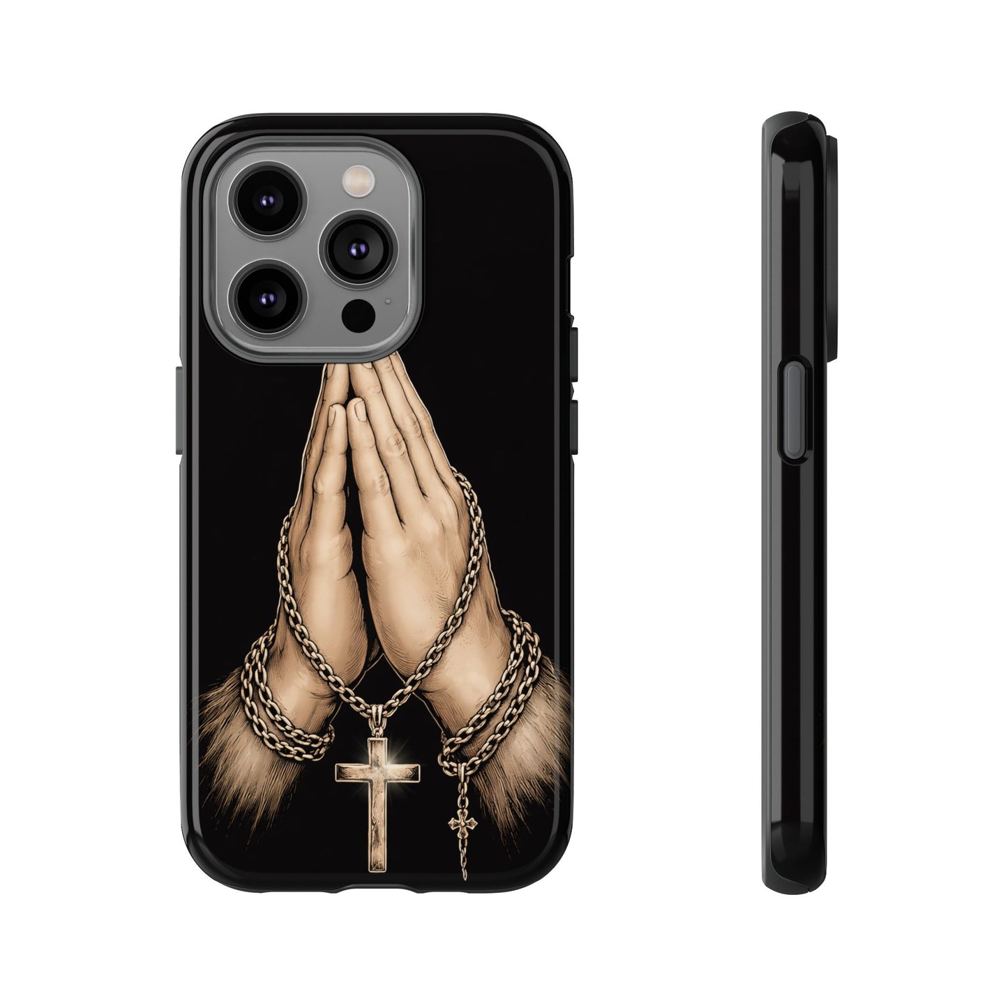 Praying Hands Cross Phone Case – Christian Faith Scripture Cover