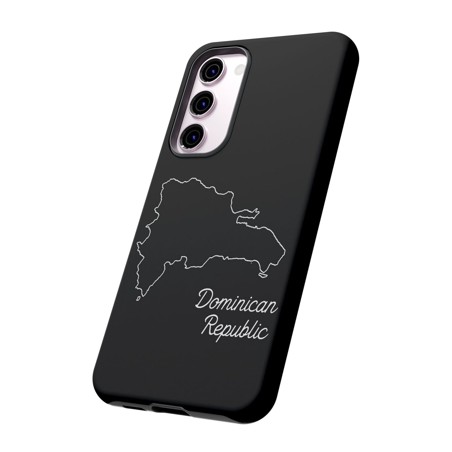 Dominican Republic Outline Phone Case – Minimal Country Map Tough Case (iPhone, Samsung, Pixel)
