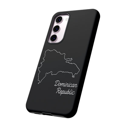 Dominican Republic Outline Phone Case – Minimal Country Map Tough Case (iPhone, Samsung, Pixel)