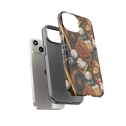 Baseball Gear Collage Phone Case – Vintage Baseball Equipment Sports Tough Case