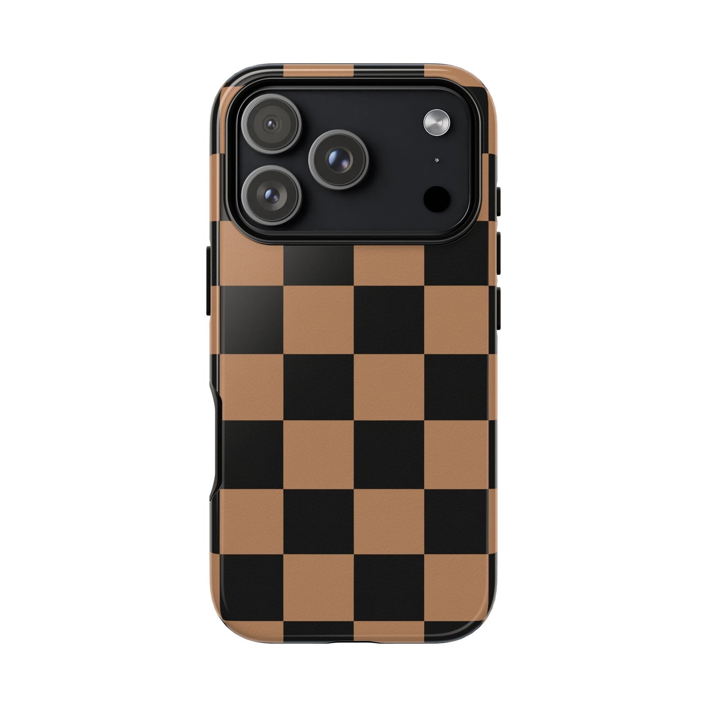 Brown Checkerboard Phone Case | Aesthetic Tough Protective Case