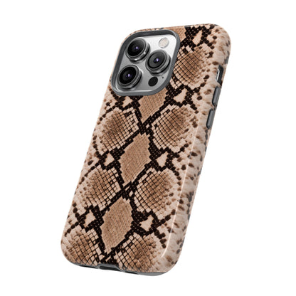 Snake Print Phone Case – Brown Python Pattern Slim Protective Cover for Iphone, Samsung Galaxy and Pixel