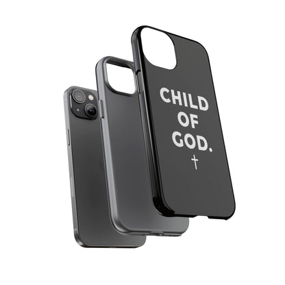 Child of God Phone Case Christian Black Aesthetic Cross Tough Cover