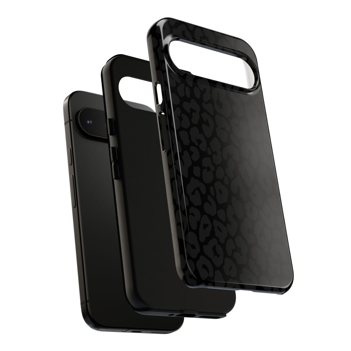 Black Leopard Phone Case | Black on Black Leopard Print Tough iPhone & Samsung Case | Matte or Glossy Protective Cover