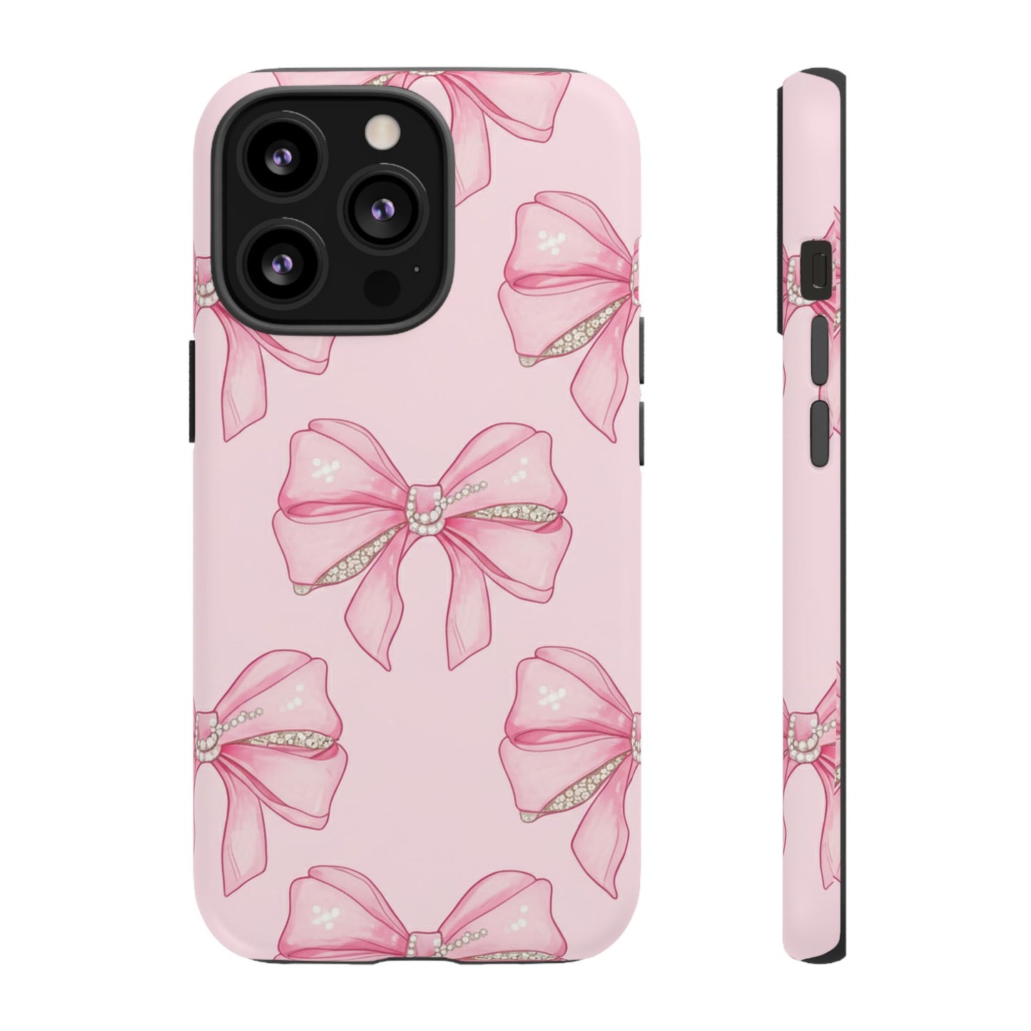 Pink Bow Pattern Phone Case | Coquette Aesthetic Tough Protective Case