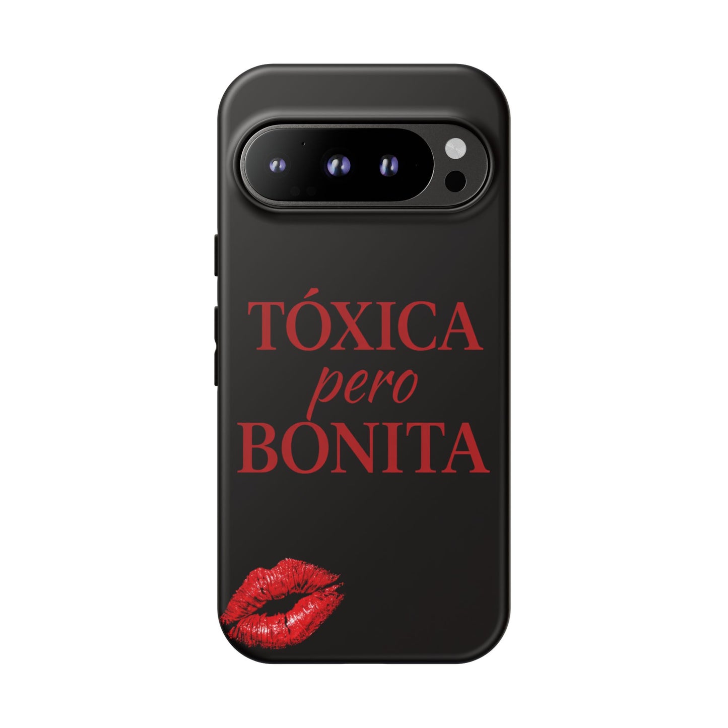 Toxica Pero Bonita Phone Case, Latina Quote Case, Red Lips Aesthetic, Spanish Saying Case, Trendy Tough Cover