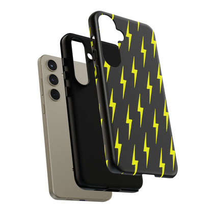 Yellow Lightning Bolt Tough Phone Case | Bold Electric Pattern Case for Iphone, Samsung Galaxy and Pixel